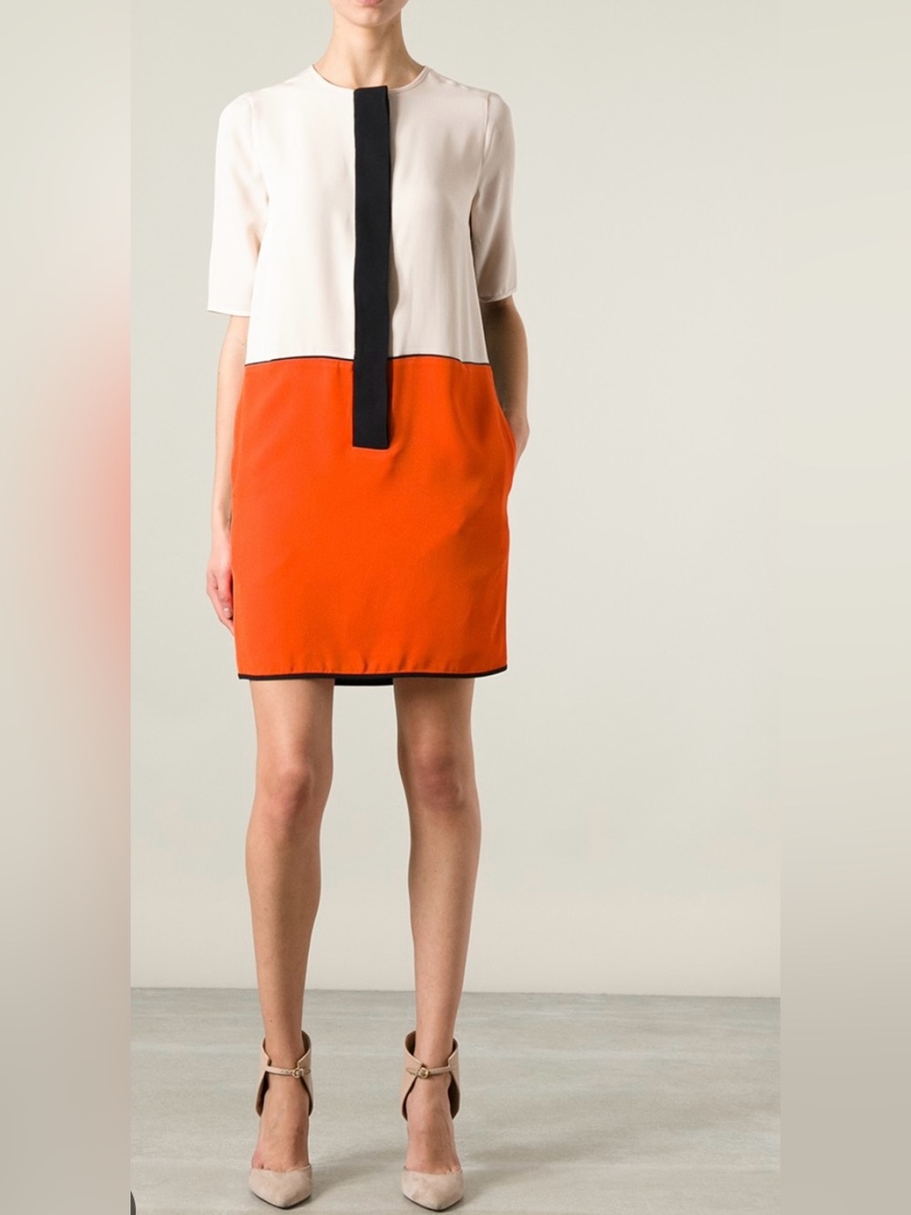 Victoria Beckham Women’s Colorblock Shift Short Sleeve Mini Dress.  Size 4